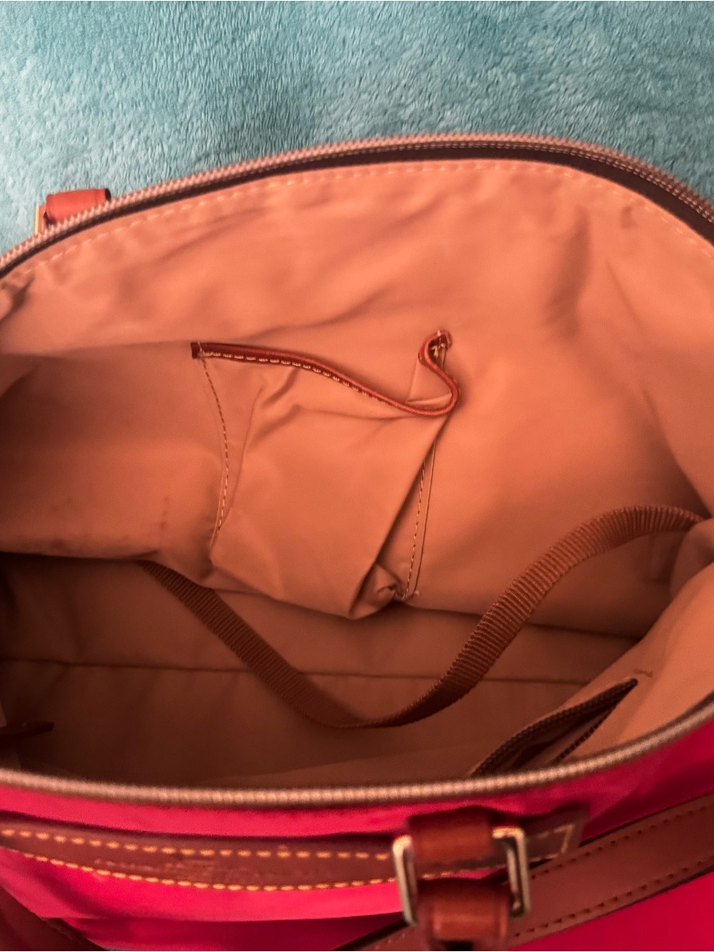 Dooney & Bourke Red tote bag trimmed in leather - Picture 2 of 7